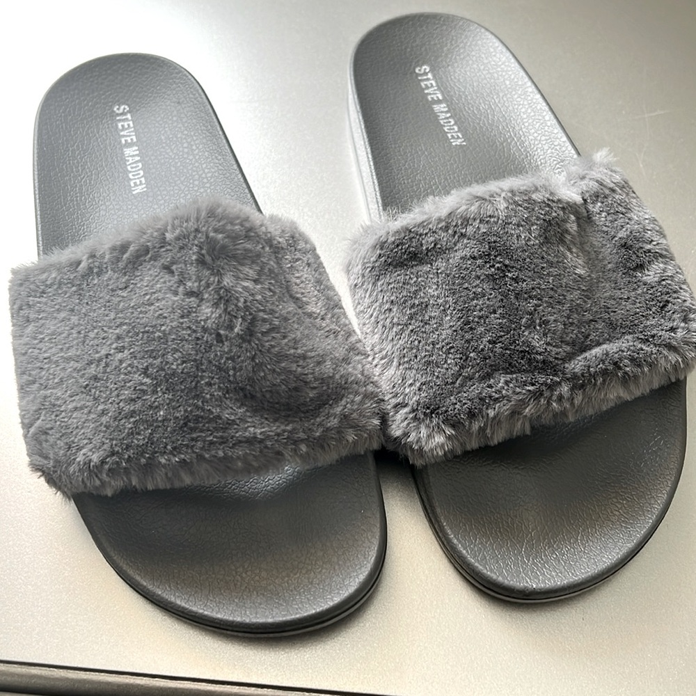 Furry Grey Slides